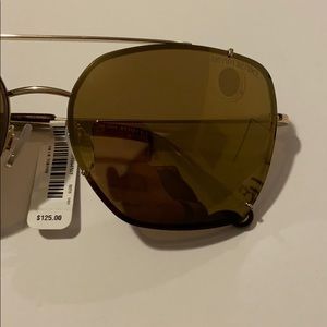 Henri Bendel Square Aviators Gold/Brown